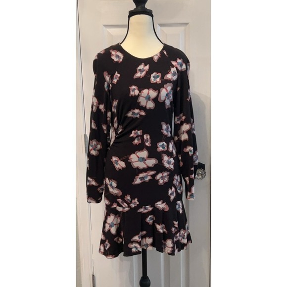 Tanya Taylor Black Floral Noemie Dress Size 2 piling on dress-please look at pic - Picture 2 of 9